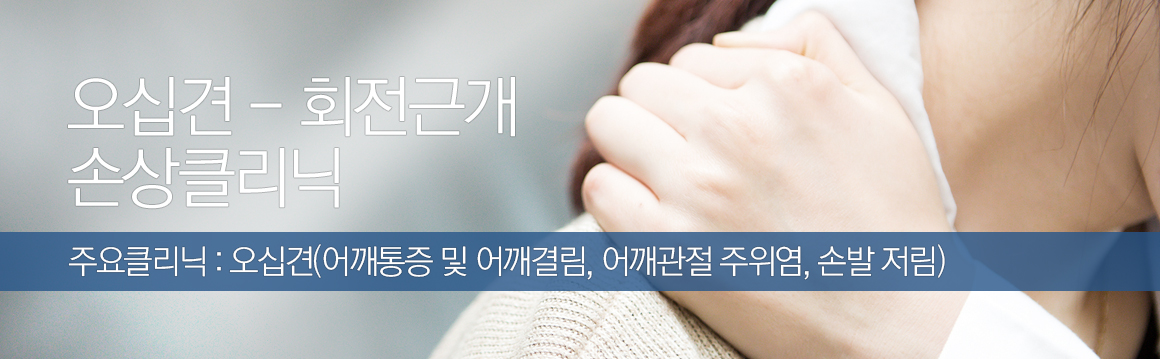 오십견-회전근개 손상 클리닉, 주요클리닉:오십견(어깨통증및어깨결림,어깨관절주위염,손발저림